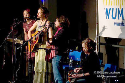 Winterbloom — Anne Heaton, Antje Duvekot, Meg Hutchinson and Natalia Zukerman — perform at the the WUMB Radio free member concert. Photo courtesy Jake Jacobson
