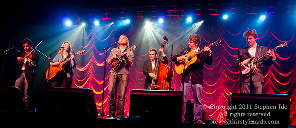 The Roys and their band perform at an IBMA main stage showcase in Nashville on Sept. 28, 2011. Photo by Stephen Ide.