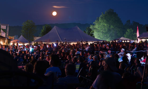 The crowd gathers for the night show at the Grey Fox Bluegrass Festival ~ Photo © 2011 Tom Warren, Grey Fox Bluegrass Festival The crowd gathers for the night show at the Grey Fox Bluegrass Festival ~ Photo © 2011 Tom Warren, Grey Fox Bluegrass Festival