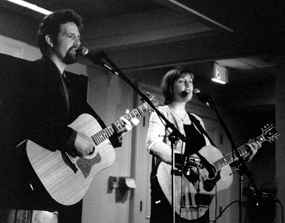 Neal Hagberg & Leandra Peak perform at the Rose Garden Coffeehouse in Mansfield in 2000 ~ Photo by Stephen Ide