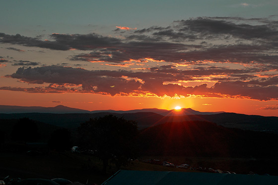 Sunset at Grey Fox in 2007. Photo by Stephen Ide
