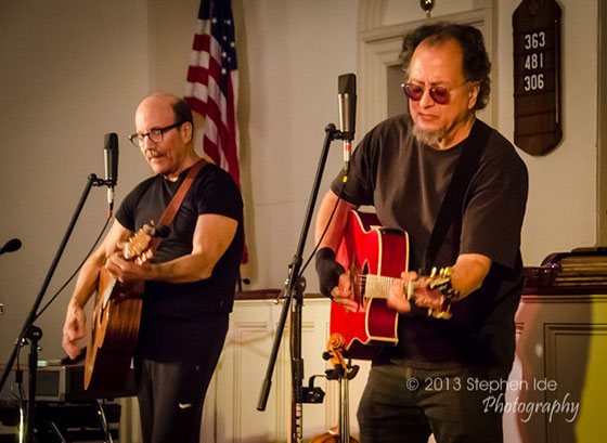 David Buskin & Robin Batteau perform at the Roxe Garden Coffeehouse in Mansfield, Mass. on Nov. 9, 2013. Photo: © Copyright 2013 Stephen Ide