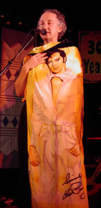Rex Fowler dons his Velvet Elvis cape in this 2002 file photo. Photo © 2002 Stephen Ide