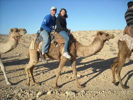 Jared rides a camel